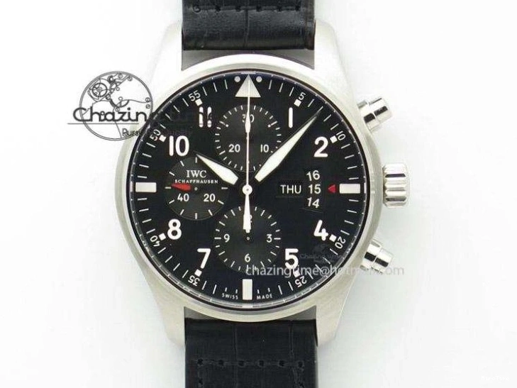 MIROTIME 0323 Pilot Chrono SS AZF 1:1 Best Edition Blue Dial on Brown Leather Strap A TimelessDesign 7060